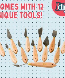 Palette Painting Knife Set 12 Pack with Carrying Case- Stainless Steel Art Paint Knives 11 61Q8fRbAFcL