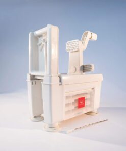 Paderno World Cuisine 4-Blade Folding Vegetable Slicer / Spiralizer Pro, Counter-Mounted and includes 4 Different Stainless Steel Blades Folding 4-Blade White 38 61Q8hzIBPxL