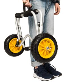Bonnlo Kayak Cart Canoe Dolly Fishing Kayak Accessories Carrier Foldable Paddle Board Trolley Boat Trailer Transport with NO-Flat Airless Tires Wheels and 2 Ratchet Straps Kickstands- "U"shape 31 61Q9MHQS6qL