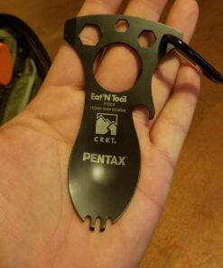 COLUMBIA RIVER KNIFE & TOOL CRKT Eat'N Tool Outdoor Spork Multitool: Durable and Lightweight Metal Multi-Tool for Camping, Hiking, Backpacking and Outdoors Activities, Black 9100KC 17 61Q9cvV7kL