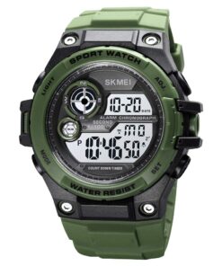 FANMIS Mens Military Multifunction Digital LED Watch Electronic Waterproof Alarm Quartz Sports Watch Green 21 61Q9wGzzrL