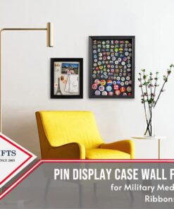 Large 19"X 14" Pin Display Case Medal Shadow Box with 98% UV Protection for Military Medals, Beach Tags, Jewelry Pins, Pin Gift, Insignia Ribbons, Pin Collectibles Black Finish 28 61QABUbskOL