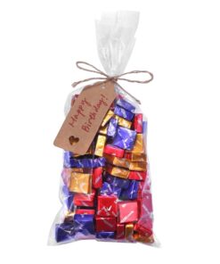 200 Clear Treat Bags 5x11 with Twist Ties 6 Mix Colors - 1.4mils Thickness OPP Plastic Poly Gift Bags (5'' x 11'') 5'' x 11'' 8 61QBC8 b8dL