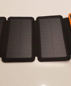 Hiluckey Solar Charger 25000mAh, Outdoor USB C Portable Power Bank with 4 Solar Panels, 3A Fast Charge External Battery Pack with 3 USB Outputs Compatible with Smartphones, Tablets, etc. Orange 58 61QG1Lke4BL