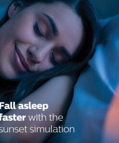 Philips SmartSleep Wake-up Light, Colored Sunrise and Sunset Simulation, 5 Natural Sounds, FM Radio & Reading Lamp, Tap Snooze, HF3520/60 27 61QGy1NXC6L