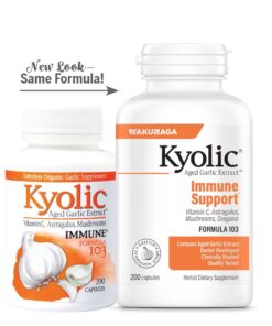 Kyolic Aged Garlic Extract Formula 103 Immune Support, 200 Capsules (Packaging May Vary) 10 61QHIb3tK4L