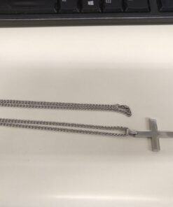 FIBO STEEL Stainless Steel Cross Pendant Chain Necklace for Men Women, 22-30 Inches 50*30*3mm cross, 24 inches chain 37 61QHqsQkeL