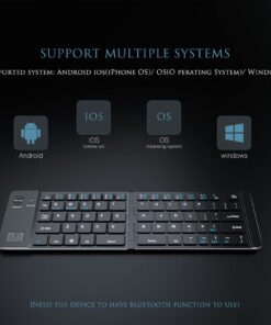 Geyes Folding Keyboard Bluetooth, Wireless Portable Foldable Keyboard with Stand Holder,Pocket Size Ultra Slim Aluminum Alloy Folding Keyboard for iPad,iPhone, Laptops and Smartphones Silver 9 61QIeG6V8L