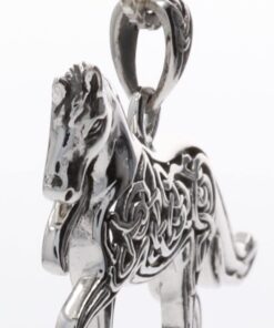 Alternative view of Jewelry Trends Sterling Silver Large Celtic Knot Horse Equestrian Pendant Necklace 18"