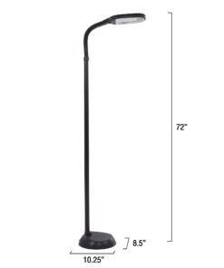 Lavish Home 72-6890 Floor Full Spectrum Natural Sunlight Lamp with Bendable Neck-Reading, Craft, Studying, and Esthetician Light (Black) Adjustable Lamp-6ft Black 15 61QMcF84UuL