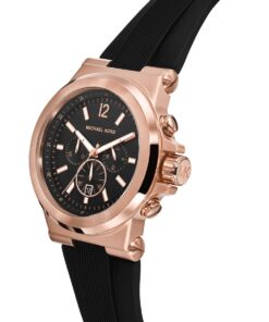Michael Kors Dylan Men's Watch, Stainless Steel Chronograph Watch for Men with Steel or Silicone Band Black/Rose gold 25 61QMx8tfhtL
