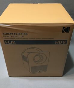 KODAK FLIK HD9 Smart Projector | Mini Black Portable Indoor & Outdoor Movie with Android TV Streaming Apps, Wi-Fi and Bluetooth, Built-In Speakers & Voice Remote | FHD 1080p for Screens Up to 120” 61 61QPDSjOcqL