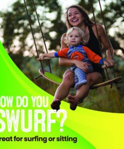 Swurfer Stand Up Tree Swing, Outdoor Swing - Swingset Outdoor for Kids with Adjustable Handles, Outdoor Swing for Kids, Outdoor Play, Durable, Weatherproof, Easy Installation, 200lbs, Ages 6 and Up Brown/Green 19 61QPMuWtrlL