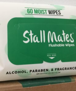 Stall Mates Wipes - Flushable Wipes | Individually Wrapped | Travel Friendly | Unscented with Vitamin-E & Aloe | (30 on-the-go singles) 30 Count (Pack of 1) 37 61QPflrbzQL