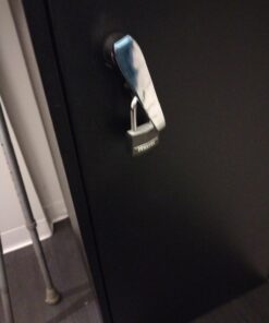 Master Lock Covered Aluminum Lock, Locker Lock with Key, Key Lock for Gym Locker, 1 Pack, 141D, Black Padlock 28 61QPkHzAuIL