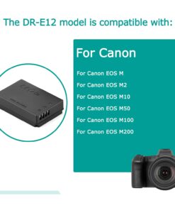 USB Cable 8.4V ACK-E12+DR-E12 DC Coupler LP-E12 Dummy Battery for Canon EOS M M2 M10 M50 M100 M200 11 61QQNTY LS