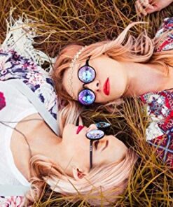 GloFX Black Kaleidoscope Glasses- Rainbow Rave Prism Diffraction 27 61QSAxg85sL