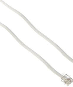 Trisonic Telephone Extension Cord Phone Cable Foot, 50ft, White