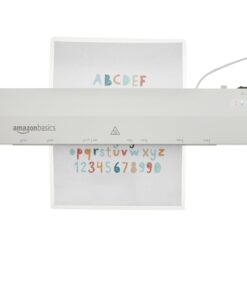 Amazon Basics 12-Inch Thermal Laminator Machine with Rapid Warm-Up (1 min), 20 Assorted Laminating Pouches Included, White 27 61QVHD41RDL