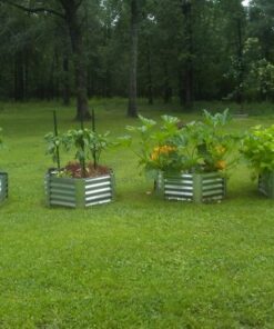 Sunnydaze 40-Inch Hexagon Galvanized Steel Raised Garden Bed Kit - Outdoor Metal Planter for Plants and Vegetables - Silver 46 61QVNDG1SML