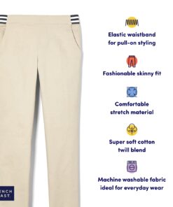 French Toast Girls Pull On Skinny Fit Stretch Pants with Elastic Waist and Pockets, School Uniform for Kids 4 Khaki 11 61QVfrvokCL