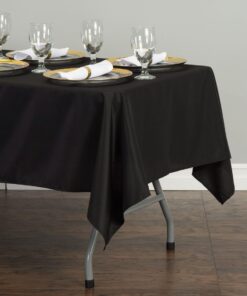 Alternative view of LinenTablecloth 60 x 102-Inch Rectangular Polyester Tablecloth Black 60" x 102"