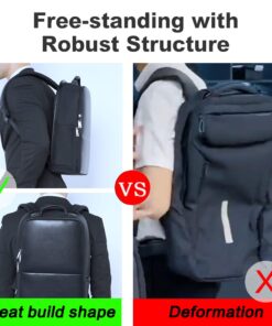 BOPAI Anti-Theft Business Backpack 15.6 Inch Laptop Water-Resistant with USB Port Charging Travel Backpack Anti-Glare Functional Rucksack Light-Weight Backpack for Men (15.6 inch, Black) 37 61QWUxJud9L