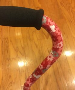 NOVA Designer Walking Cane with Offset Handle, Lightweight Adjustable Walking Stick with Carrying Strap Pink Petal Power Design 15 61QZ50UIfL