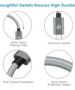 Rankie Micro USB Cable High Speed Data and Charging, Nylon Braided Charger Cord, 3-Pack, 3 Feet 27 61QZi55CBbL