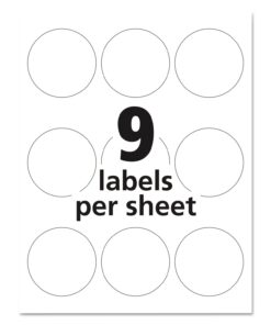 Avery Round Labels for Laser & Inkjet Printers, 2.5", 90 Glossy White Labels (22830) 2.5" 90 labels 24 61Qa9ixEIzL 4