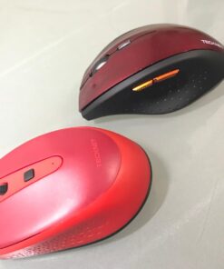 TECKNET Wireless Mouse, 2.4G USB Computer Mouse with 6-Level Adjustable 3200 DPI, 30 Months Battery, Ergonomic Grips, 6 Buttons Portable for PC, Chromebook, Mac - Red 39 61Qgkc7P5bL