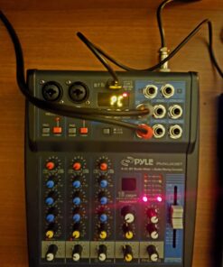 Pyle Professional Audio Mixer Sound Board Console System Interface 4 Channel Digital USB Bluetooth MP3 Computer Input 48V Phantom Power Stereo DJ Studio Streaming FX 16-Bit DSP processor-PMXU43BT 34 61Qh39OISfL