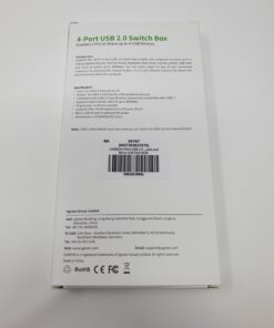 UGREEN USB Switch Selector 2 Computers Sharing 4 USB Devices USB 2.0 Peripheral Switcher Box Hub for Mouse Keyboard Scanner Printer PCs with One-Button Swapping and 2 Pack USB A to A Cable 70 61QjHYMsjML