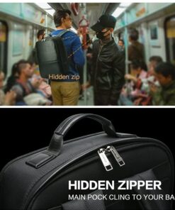 BOPAI Anti-Theft Business Backpack 15.6 Inch Laptop Water-Resistant with USB Port Charging Travel Backpack Anti-Glare Functional Rucksack Light-Weight Backpack for Men (15.6 inch, Black) 32 61QjU87CLwL