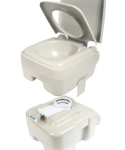 Alternative view of Camco 5.3-Gallon Portable Travel Toilet | Features Detachable Holding Tank w/Sealing Slide Valve & Bellow-Type Flush | Easy Transport w/Compact Lightweight Design & Carry Handle | Gray (41541) 5.3 Gallon