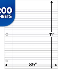 Alternative view of Mead Loose Leaf Paper, Notebook Paper, College Ruled Filler Paper, Standard, 8.5 x 11, 200 Sheets (17208), White Pack of 1