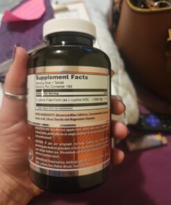 Amazing Formulas L-Lysine 1000mg Amino Acid Vitamin Supplement 180 Tablets | Non-GMO | Gluten Free | Made in USA 180 Count 44 61Qn5uStWbL