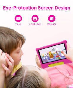 ApoloMedia Kids Tablet, 7 inch Android Tablet for Kids, Toddler Tablet with Bluetooth, WiFi, Parental Control, Dual Camera,2GB RAM 32GB ROM, Pink 12 61Qs18ivtdL