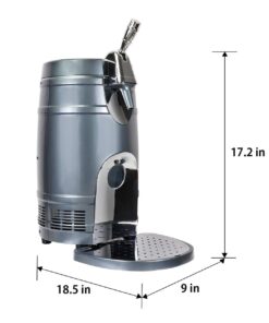 Koolatron KTB05BN 5L Mini Beer Cooler with Dual Taps for Gravity or Pressurized Top Dispensing Kegs, Includes 12V DC and 110V AC Adaptor, Black 14 61QsiMWANzL