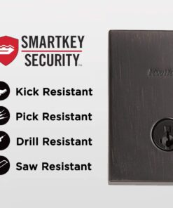 Alternative view of Kwikset San Clemente Front Door Lock Handle and Deadbolt Set, Entry Handleset Exterior with Interior Reversible Lever, Venetian Bronze, Pick Resistant SmartKey Rekey Deadbolt Security