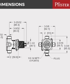 Pfister 0X8-310A PermaBalance Single Control Tub & Shower Rough-In Valve, Brass Unfinished 15 61QuNcEvpL
