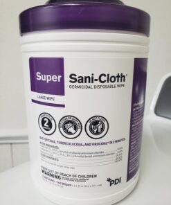 Super Sani-Cloth Germicidal Disposable Wipe - Fast 2-Minute Contact Time, Great for High-Touch Surfaces and Devices - Large Canister, 6 in. x 6.75 in. 160 Count (Pack of 1) 37 61Qvrdz7XLL