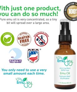 Ethically Sourced Emu Oil for Chemo & Radiation Burns LS Piercing Aftercare Tattoo After Care Face & Body Moisturizer TSW Red Skin Syndrome Lichen Sclerosus Relief 100% Pure AEA Certified 11 61QzocYmIyL