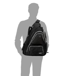 K-Cliffs Heavy Duty Sling Backpack Water-Resistant Laptop Bookbag Body Bag Bright Color Safety Reflective Stipe Black V2 17 61R0YrdEjL