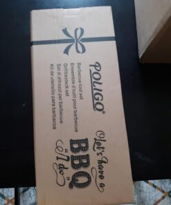 POLIGO 22PCS Heavy Duty BBQ Grill Accessories Set, Non-Slip Grill Tools for Outdoor Grill Set Thicker Stainless Steel Grill Utensils Set, Deluxe Grilling Set with Aluminum Case Ideal Gifts for Men Dad Black - 22PCS BBQ Set 28 61R3ndo8roL