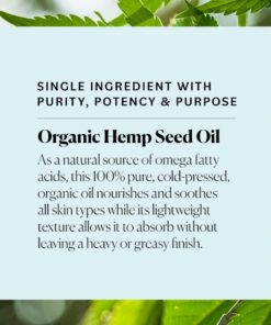 Sky Organics Organic Hemp Seed Oil for Face, 100% Pure & Cold-Pressed USDA Certified Organic to Nourish, Soothe & Strengthen, 8 fl. Oz. 19 61R5C09gYVL