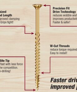 GRK 12/14 x 8 02181 R4 Multi-Purpose Screws 50 Count, Gold 13 61R5EWwnN6L