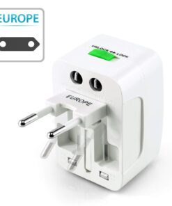 Insten Universal Worldwide Travel Adapter for 150+ Countries, International Power Charger, European Adapter, Wall Charger Power Plug for USA EU UK AUS Compatible w/ iPhone, iPad, Samsung Galaxy & More 15 61R5ZbtgAsL