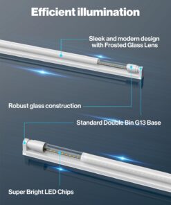 Sunco 10 Pack T8 LED 4FT Tube Light Bulbs Ballast Bypass Fluorescent Replacement 5000K Daylight 18W Frosted Cover Retrofit Single Ended Power (SEP) Commercial Grade - UL 10 Count (Pack of 1) 32 61R77N0kGhL