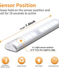 Kuled 10-led Wireless Motion Sensing Stick-on Anywhere Step LED Light Bar with Magnetic Strip, Pure White, 3-Pack 25 61R7XPMBuYL